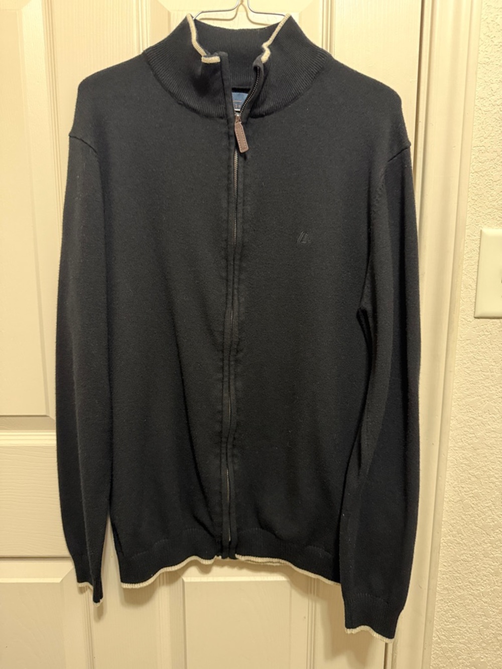 Marc Asher men's Full-Zip Stand-Collar Sweater Jacket - Black